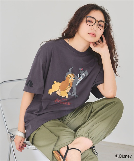 【Disney/ディズニー】わんわん物語レディ＆トランプ半袖プリントTシャツ/LADY and the TRAMP