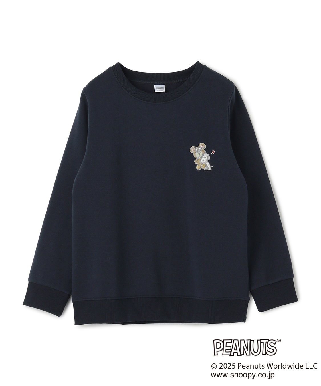 Life Style by cross marche 【PEANUTS/ピーナッツ】SNOOPY and Teddy Bear刺繍デザイン裏起毛スウェットトレーナー_variation_2
