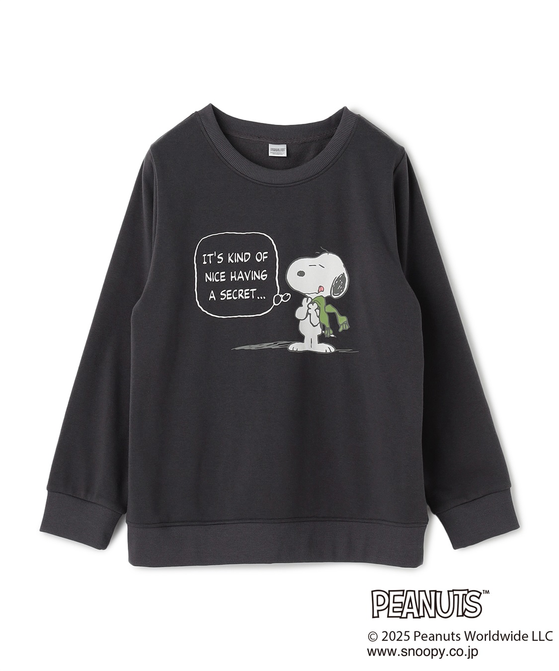 Life Style by cross marche 【PEANUTS/ピーナッツ】SNOOPY/スヌーピーフロントプリント裏起毛スウェットトレーナー（2025AW）_variation_1