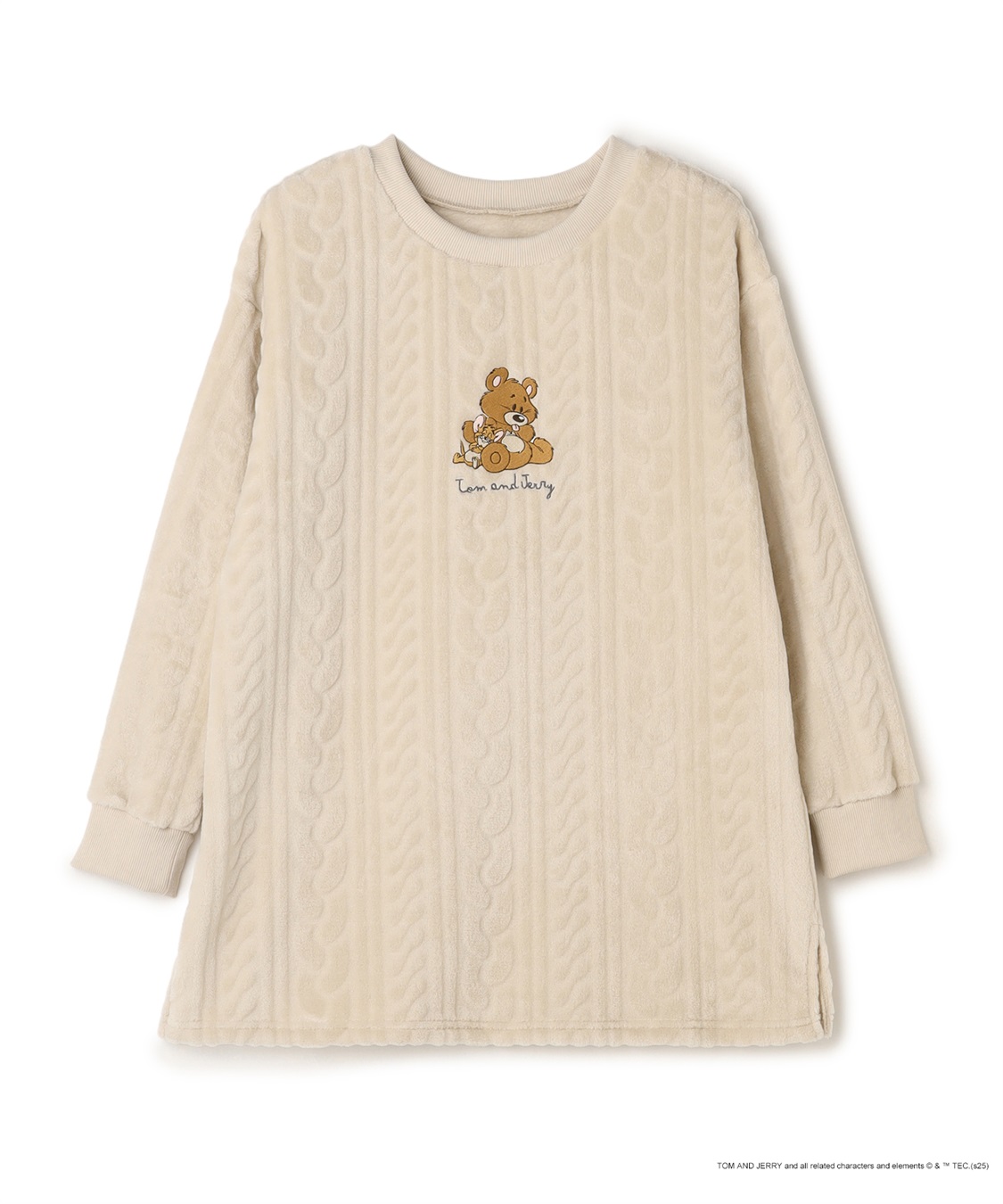 Life Style by cross marche 【TOM and JERRY/トムとジェリー】トムジェリ刺繍ケーブルフリース長袖トップス/ルームウェア（上下別売り）_variation_1