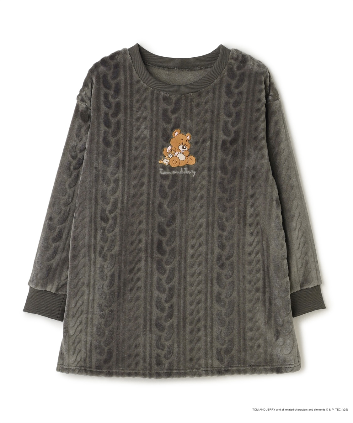 Life Style by cross marche 【TOM and JERRY/トムとジェリー】トムジェリ刺繍ケーブルフリース長袖トップス/ルームウェア（上下別売り）_variation_2