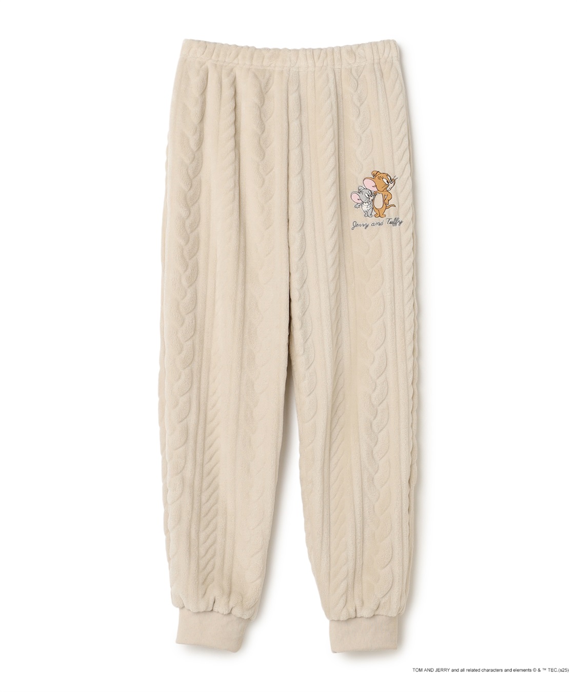Life Style by cross marche 【TOM and JERRY/トムとジェリー】トムジェリ刺繍ケーブルフリースロングパンツ/ルームウェア（上下別売り）_variation_1