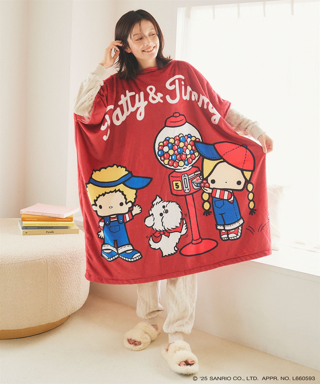 chara station 【sanrio characters】パティ＆ジミープリントあったか着るフリース毛布ウェア《サンリオキャラクターズ》				_main