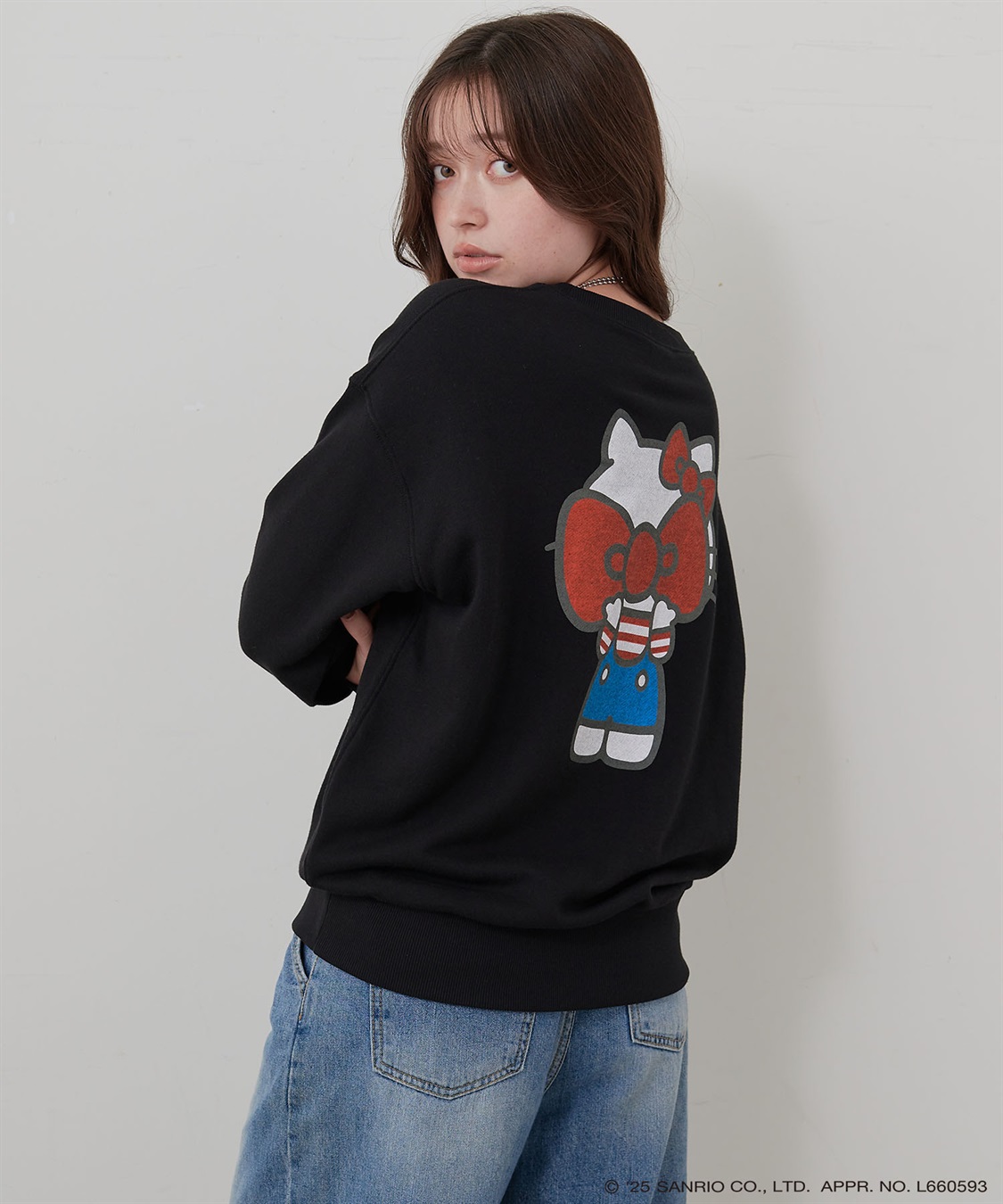 Life Style by cross marche 【sanrio characters】HELLO KITTY/ハローキティ裏毛ドロップショルダープリントスウェットプルオーバー《サンリオキャラクターズ》_main