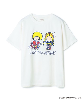 【sanrio characters】パティ＆ジミープリント半袖Tシャツ《サンリオキャラクターズ》(オフホワイト-M)