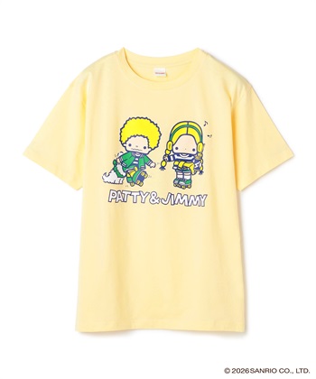 【sanrio characters】パティ＆ジミープリント半袖Tシャツ《サンリオキャラクターズ》(イエロー-M)