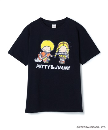 【sanrio characters】パティ＆ジミープリント半袖Tシャツ《サンリオキャラクターズ》(ネイビー-M)
