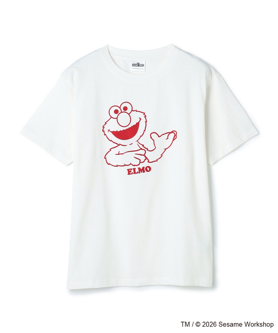 Life Style by cross marche 【セサミストリート/SESAME STREET】エルモ/ELMOフロッキープリント半袖Tシャツ_variation_2