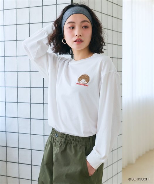 chara station 【モンチッチ】ワンポイント刺繍ロンT