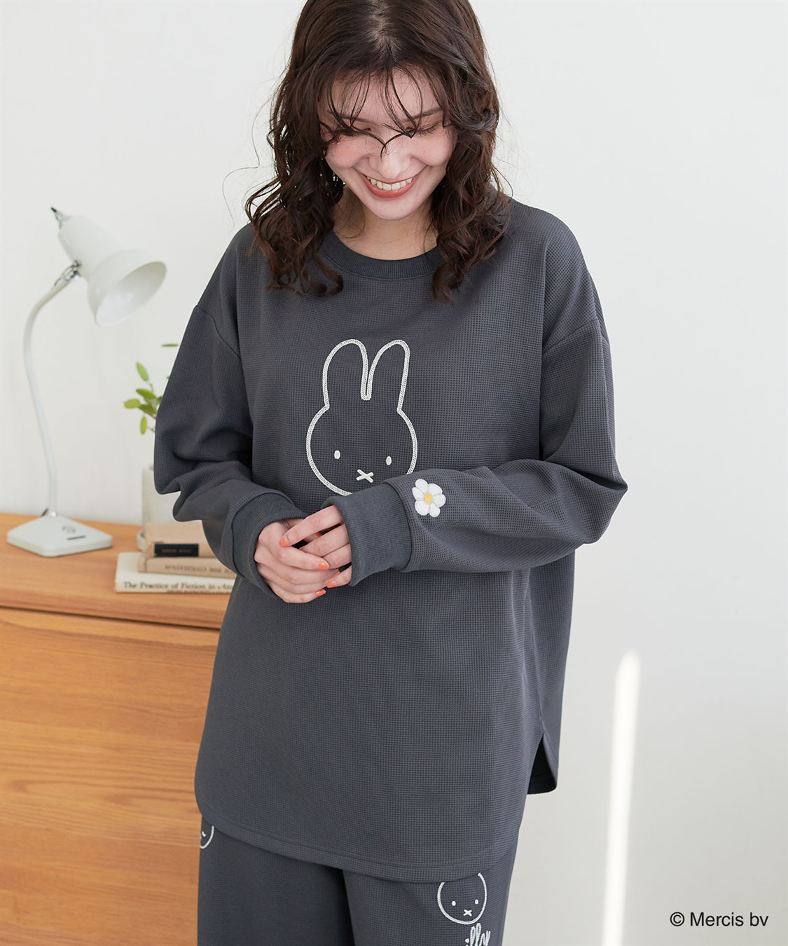 Life Style by cross marche 【miffy/ミッフィー】ワッフル刺繍ルームウェアトップス/パジャマ（上下別売り）（2026SS）_main
