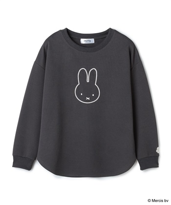 【miffy/ミッフィー】ワッフル刺繍ルームウェアトップス/パジャマ（上下別売り）（2026SS）(チャコール-M)