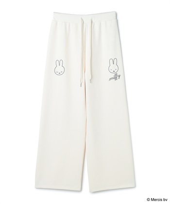 【miffy/ミッフィー】ワッフル刺繍ルームウェアパンツ/パジャマ（上下別売り）（2026SS）(アイボリー-M)
