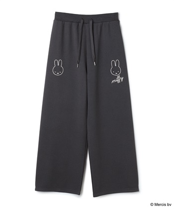 【miffy/ミッフィー】ワッフル刺繍ルームウェアパンツ/パジャマ（上下別売り）（2026SS）(チャコール-M)