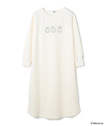 【miffy/ミッフィー】ワッフル刺繍ルームウェアワンピース/パジャマ（2026SS）(アイボリー-M)