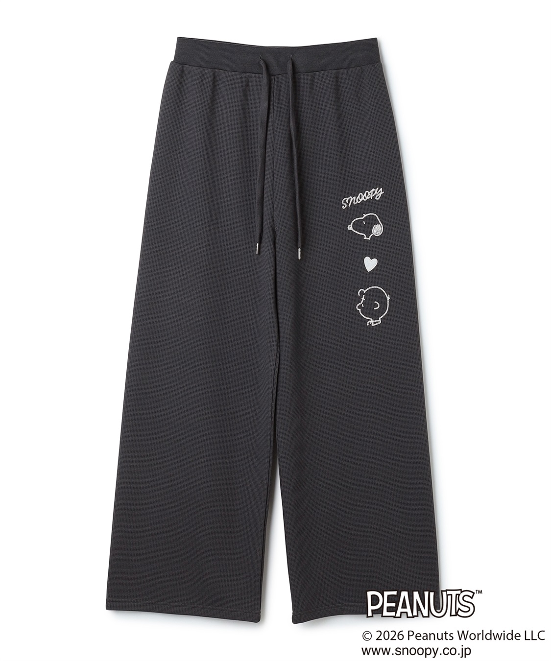 Life Style by cross marche 【PEANUTS/ピーナッツ】SNOOPY/スヌーピーワッフル刺繍ルームウェアパンツ/パジャマ（上下別売り）（2026SS）_variation_2