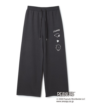 【PEANUTS/ピーナッツ】SNOOPY/スヌーピーワッフル刺繍ルームウェアパンツ/パジャマ（上下別売り）（2026SS）(チャコール-M)