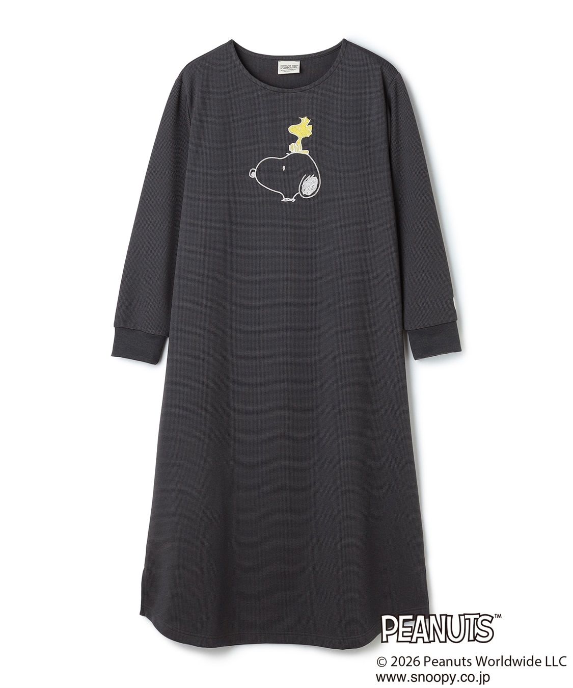 Life Style by cross marche 【PEANUTS/ピーナッツ】SNOOPY/スヌーピーワッフル刺繍ルームウェアワンピース/パジャマ（2026SS）_variation_2