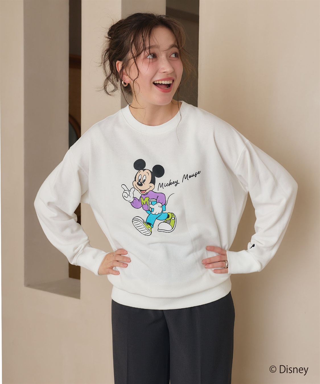 chara station 【Disney/ディズニー】Mickey Mouse/ミッキーマウス裏毛スウェットプルオーバー_variation_2