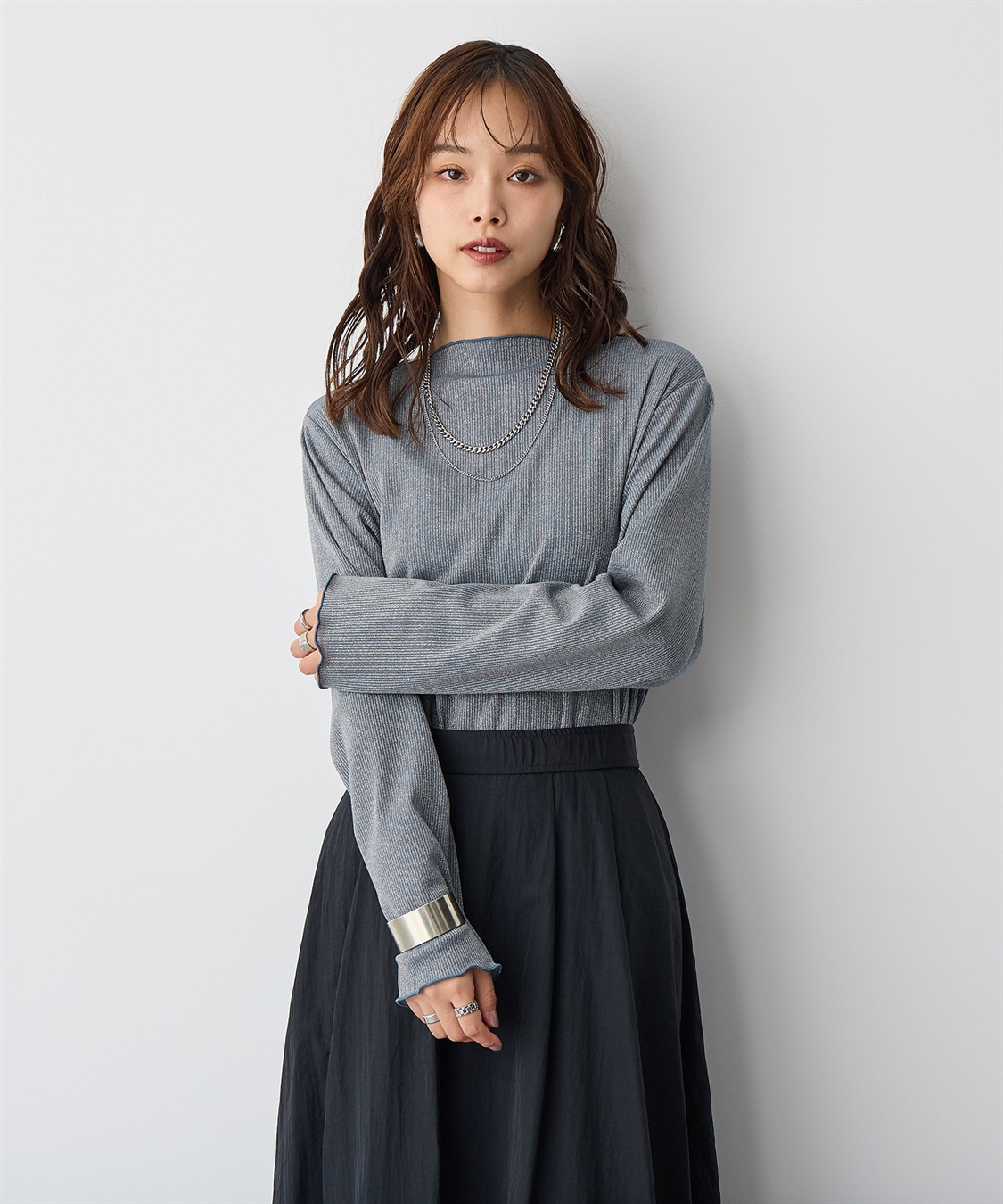 anyfee/プラスサイズ】ラメテレコトップス anyfee｜クロスプラス公式