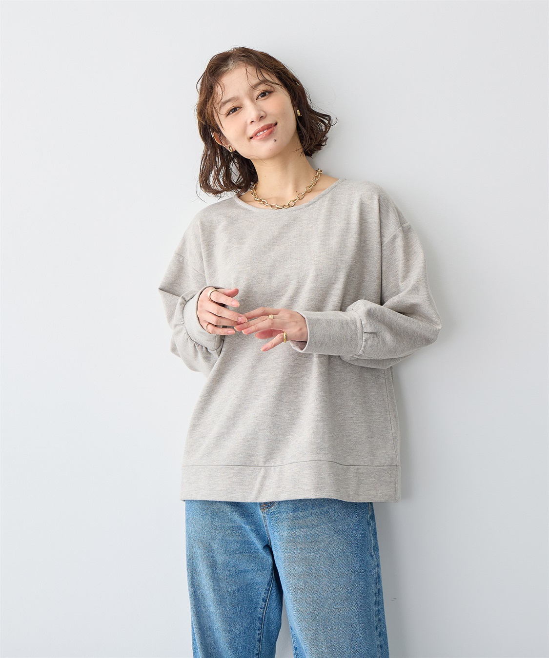 anyfee 【anyfee/プラスサイズ】ラメミックスプルオーバー_main