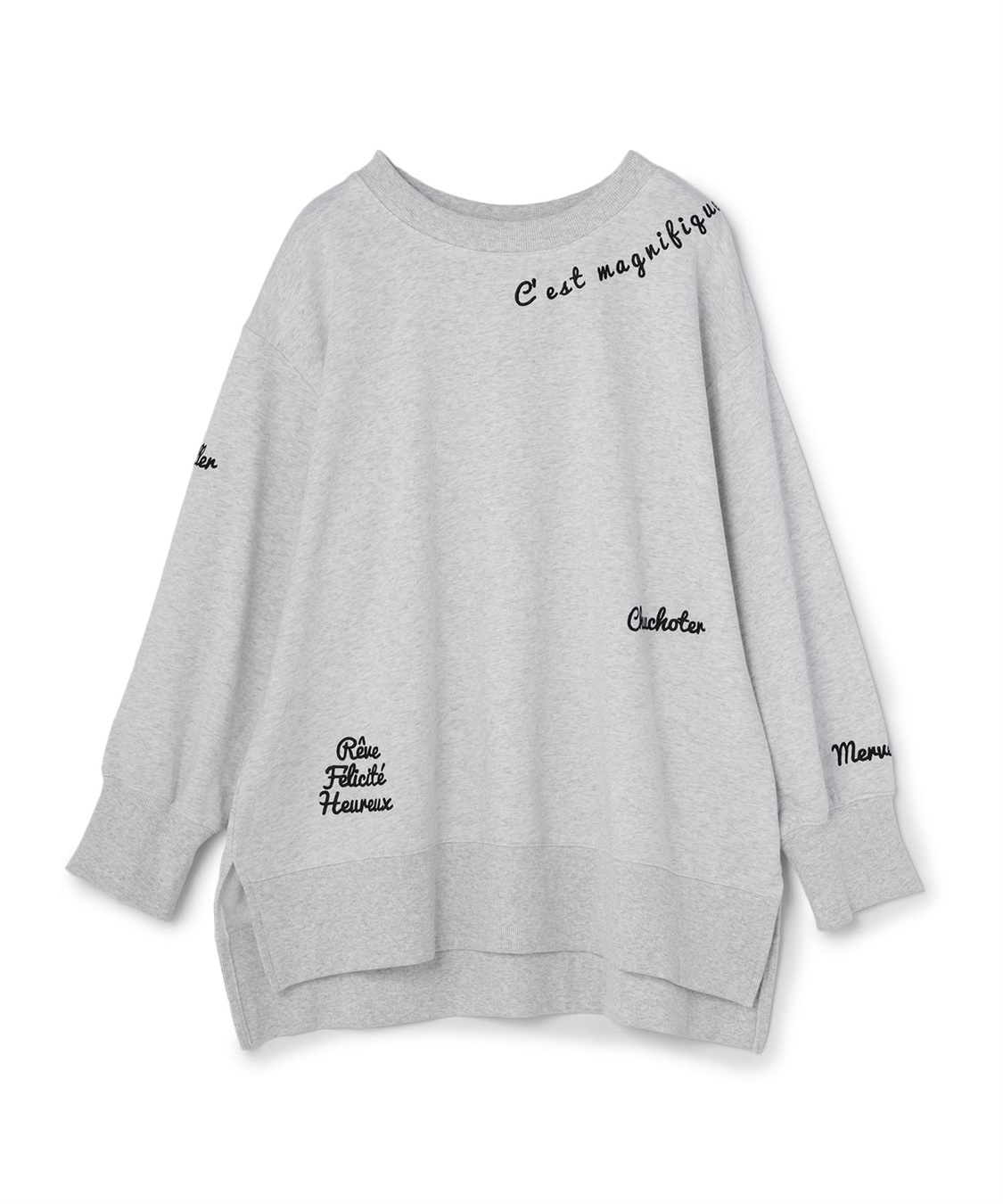 Life Style by cross marche 【anyfee/プラスサイズ】ビッグシルエット裏毛刺繍プルオーバー_variation_1