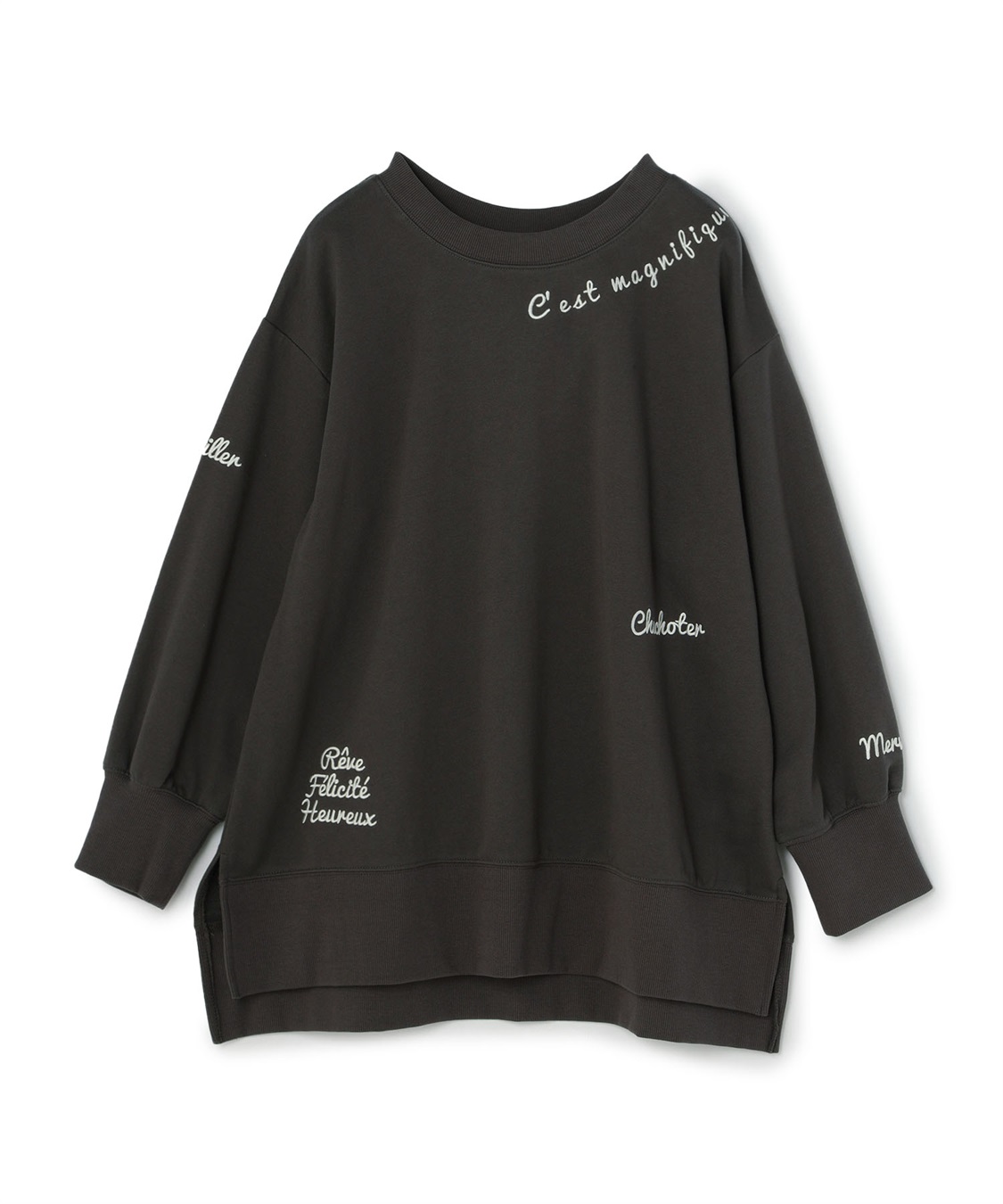 Life Style by cross marche 【anyfee/プラスサイズ】ビッグシルエット裏毛刺繍プルオーバー_variation_2