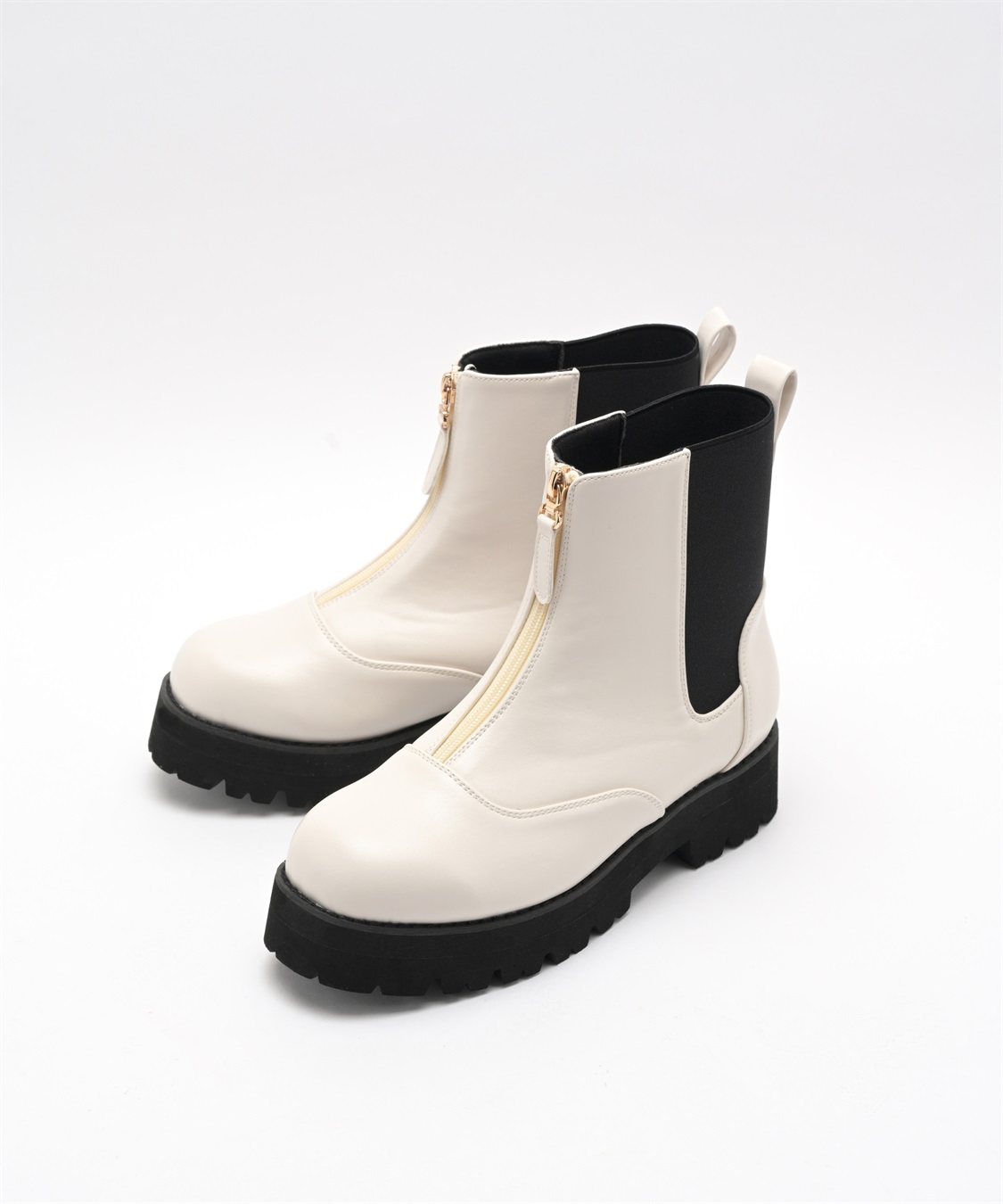 Life Style by cross marche 【anyfee/プラスサイズ】厚底センタージップブーツ（4E・甲高・幅広）《la farfa SHOES/ラファーファシューズ》_variation_1