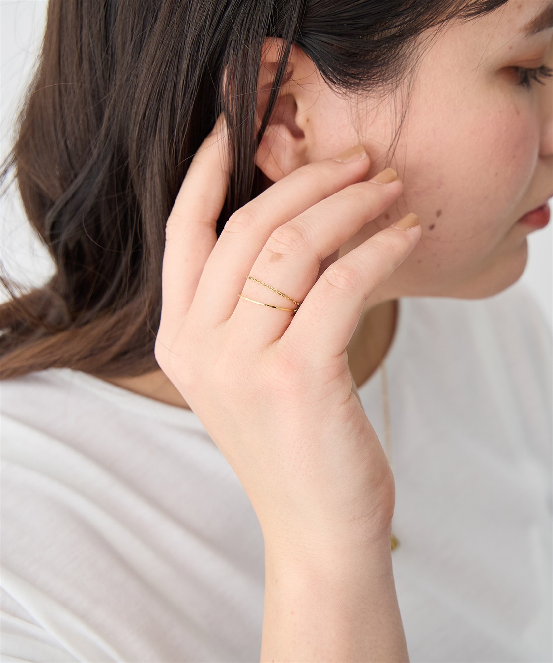 anyfee 【anyfee/プラスサイズ】ニッケルフリー2連リング《金属アレルギー対応》_main