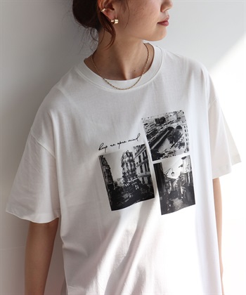 anyfee/プラスサイズ】ロゴプリント半袖Tシャツ anyfee｜クロス