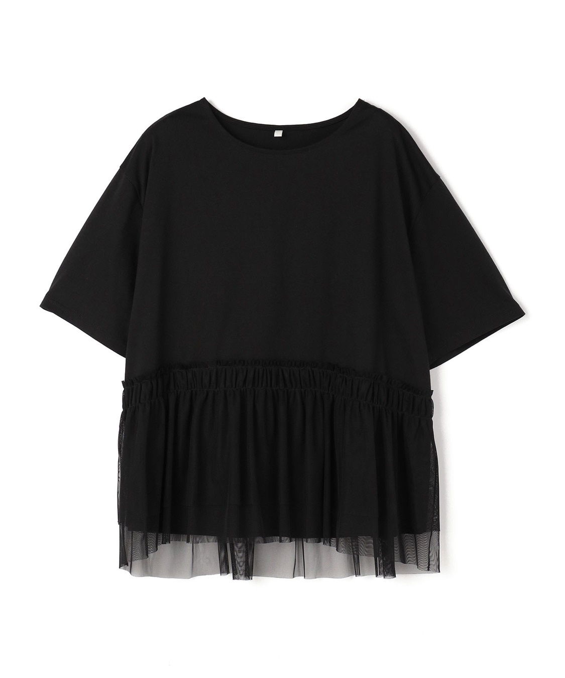 anyfee 【anyfee/プラスサイズ】チュール切替Tシャツ_variation_1
