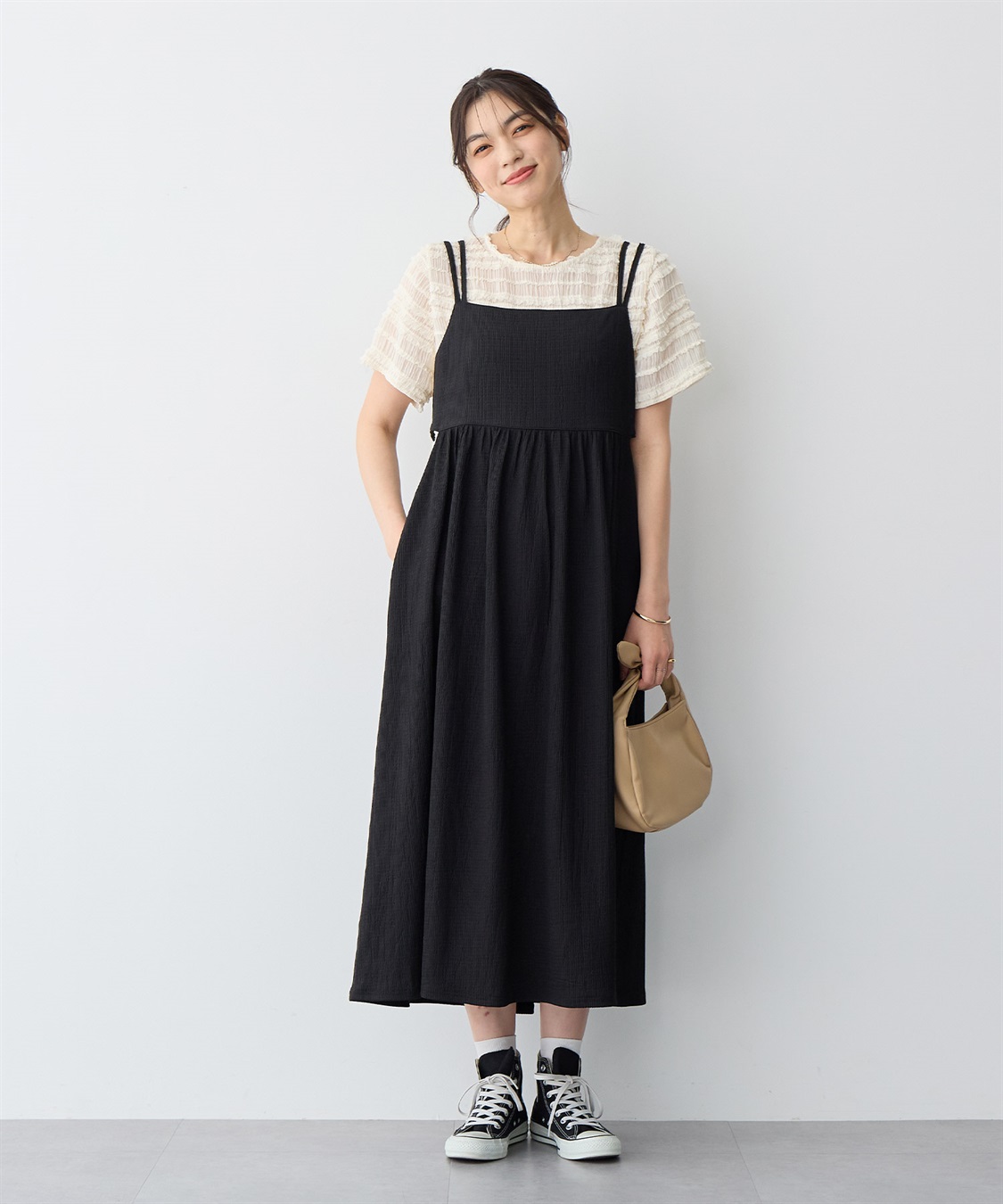 anyfee 【anyfee/プラスサイズ】ウエスト爆誕キャミワンピース_main