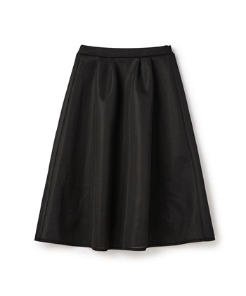 【anyfee/大きいサイズ】シアーダンボールタックフレアスカート(ブラック-LL)