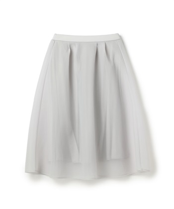 【anyfee/大きいサイズ】シアーダンボールタックフレアスカート(杢グレー-LL)