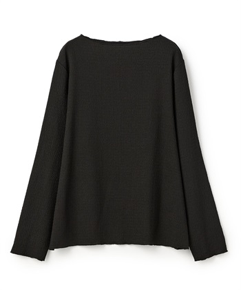 【anyfee/大きいサイズ】楊柳メロー長袖トップス(ブラック-LL)