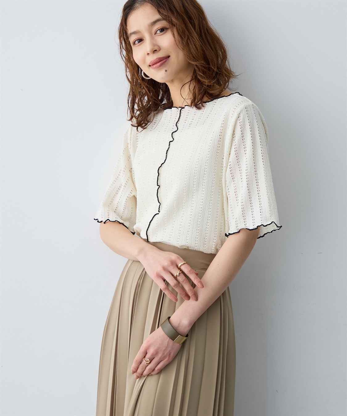 anyfee 【anyfee/大きいサイズ】前後2WAYボートネックメローTシャツ_main