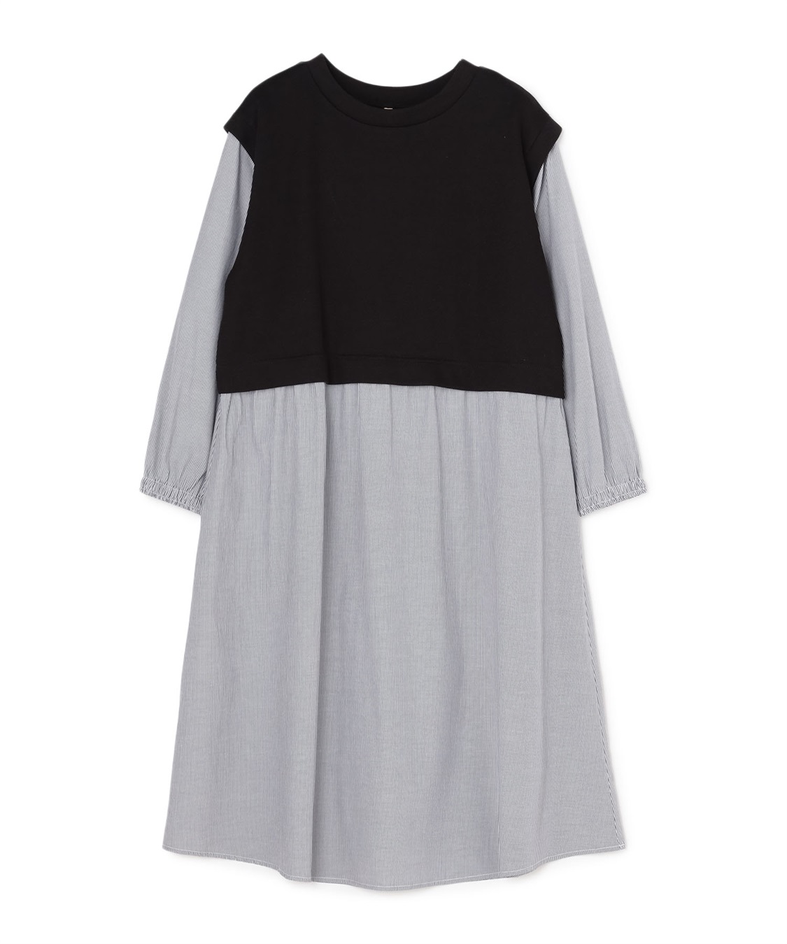 anyfee 【anyfee/プラスサイズ】ベストレイヤード風シャツワンピース_variation_1