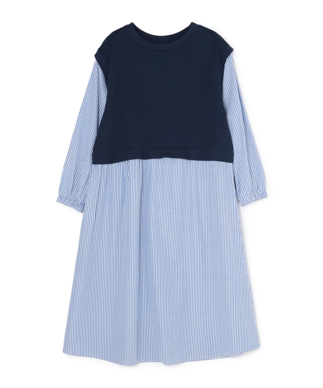 anyfee 【anyfee/プラスサイズ】ベストレイヤード風シャツワンピース_variation_2