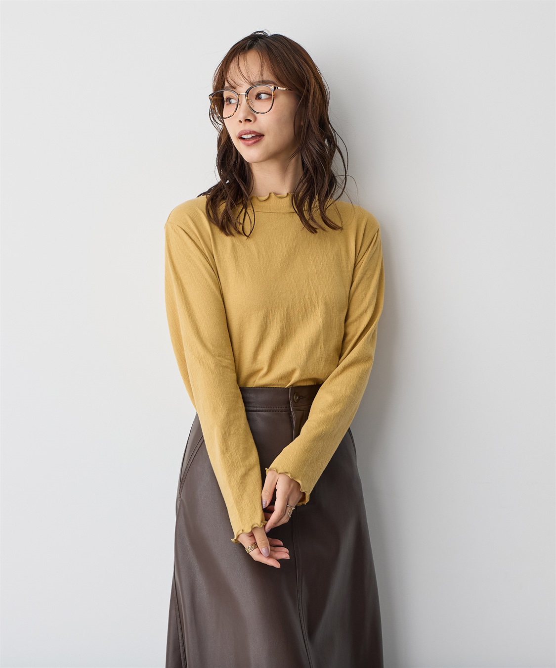 anyfee 【anyfee/プラスサイズ】メロウハイネックトップス_main