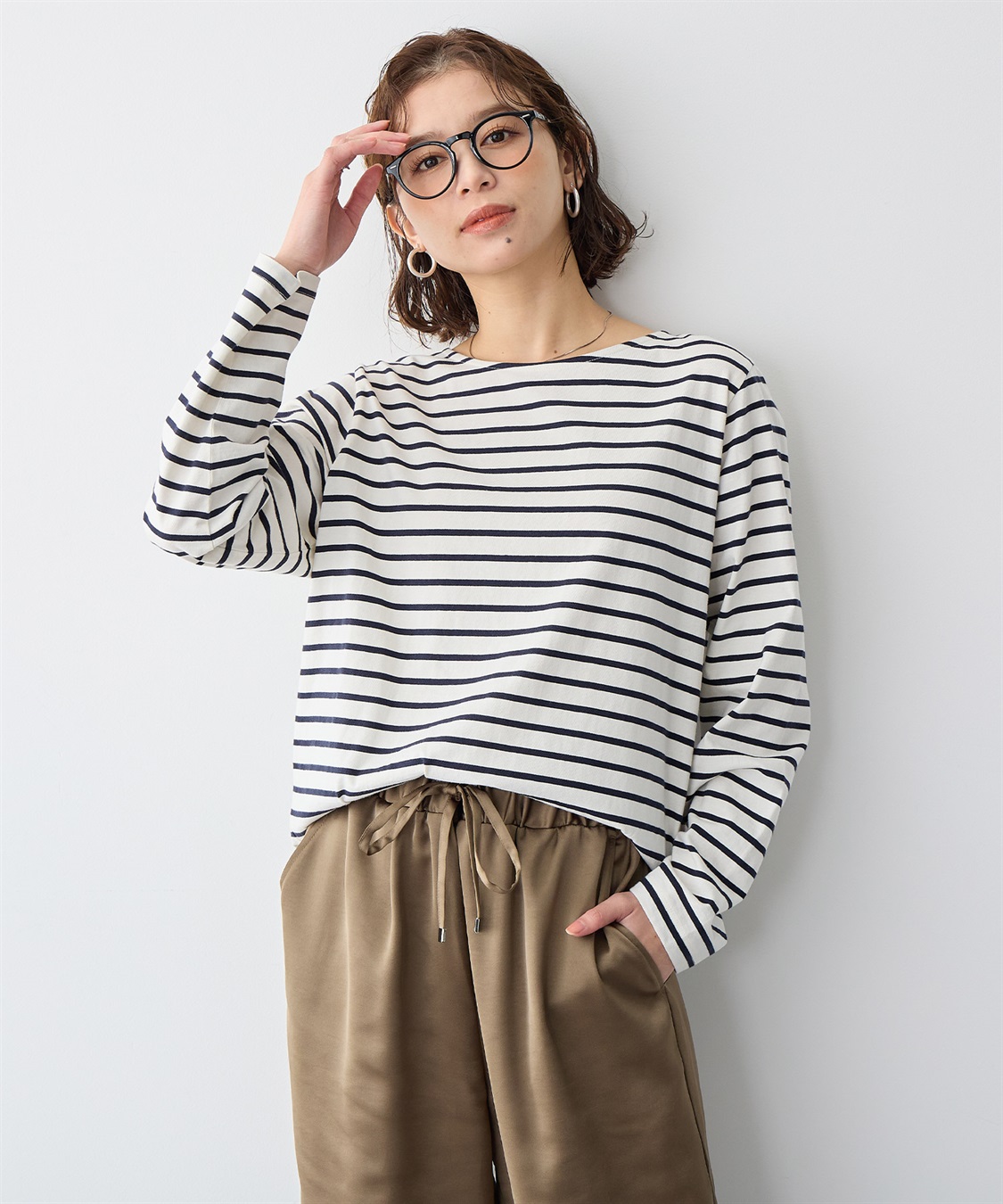 anyfee 【anyfee/プラスサイズ】ボーダートップス_main