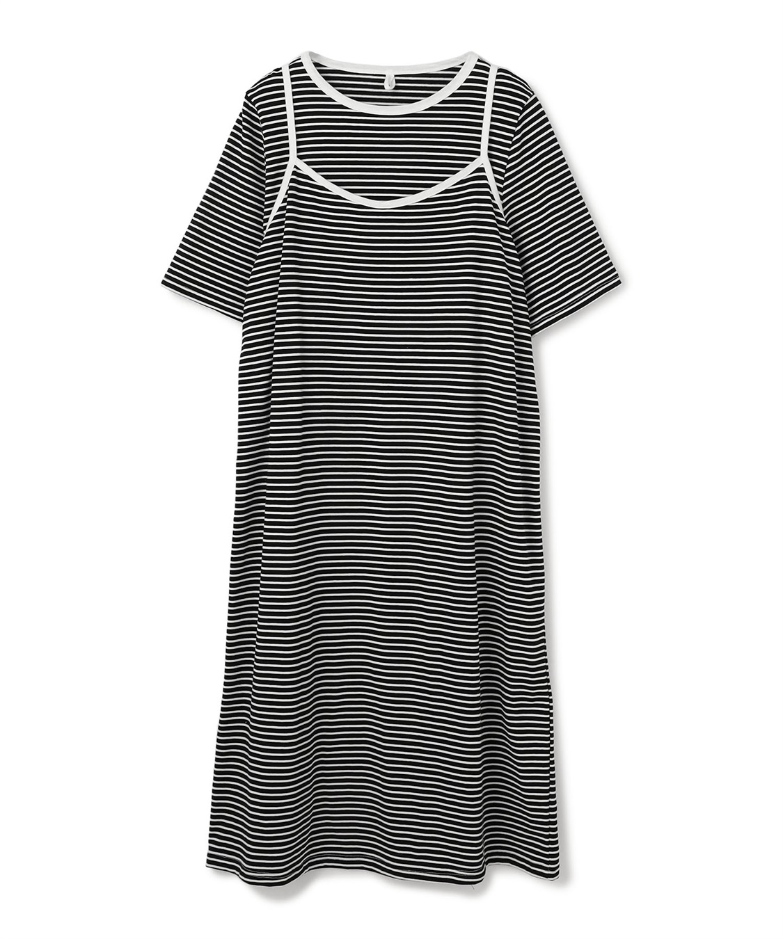 anyfee 【anyfee/プラスサイズ】TシャツSETレイヤードキャミワンピース/アンサンブル_variation_1