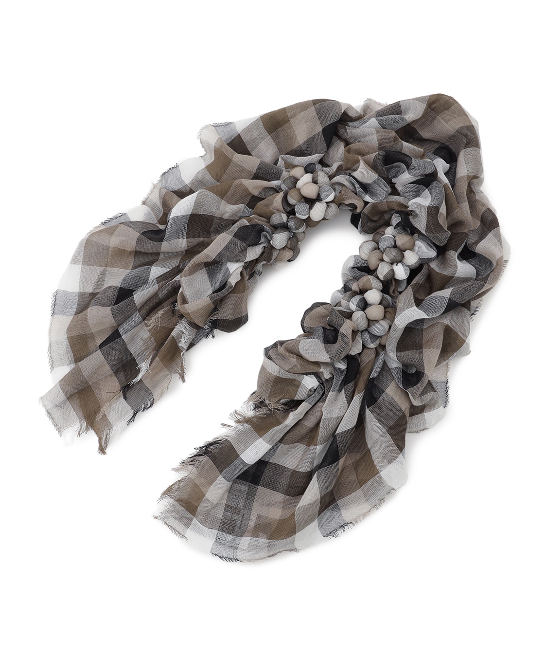 ATSURO TAYAMA ギンガムチェックツブツブストール_variation_1