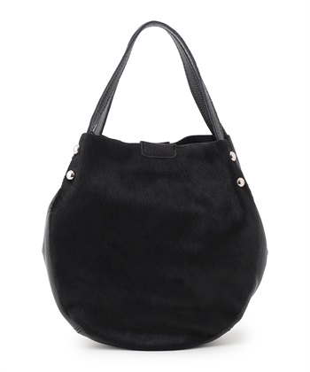 ハラコラウンドトートバッグ(ブラック-0)