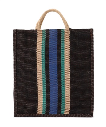 TARANGOマルチストライプジュートバッグ(ブラック-00)