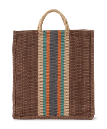 TARANGOマルチストライプジュートバッグ(ブラウン-00)