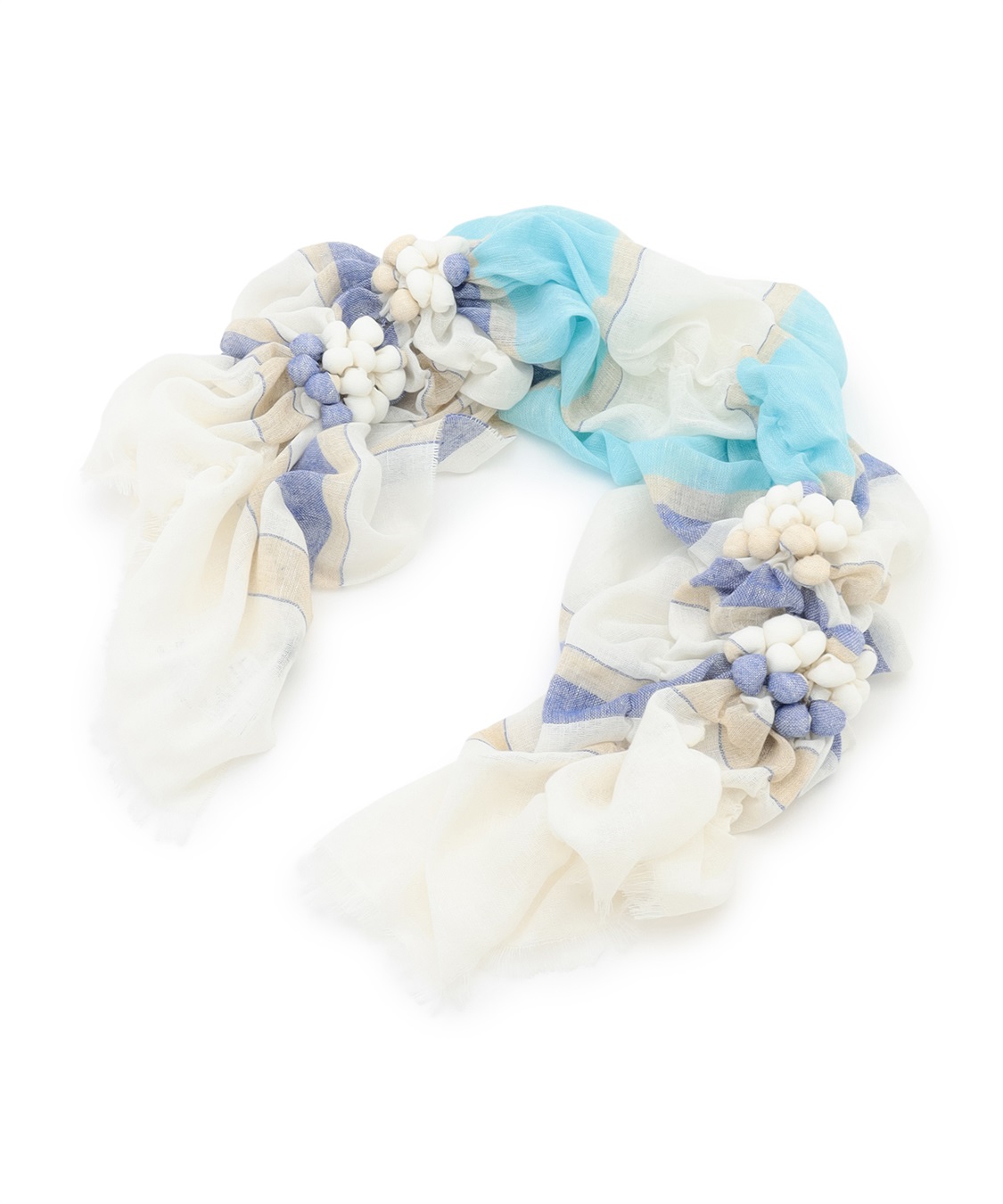 ATS ワイドボーダー柄つぶつぶストール_main