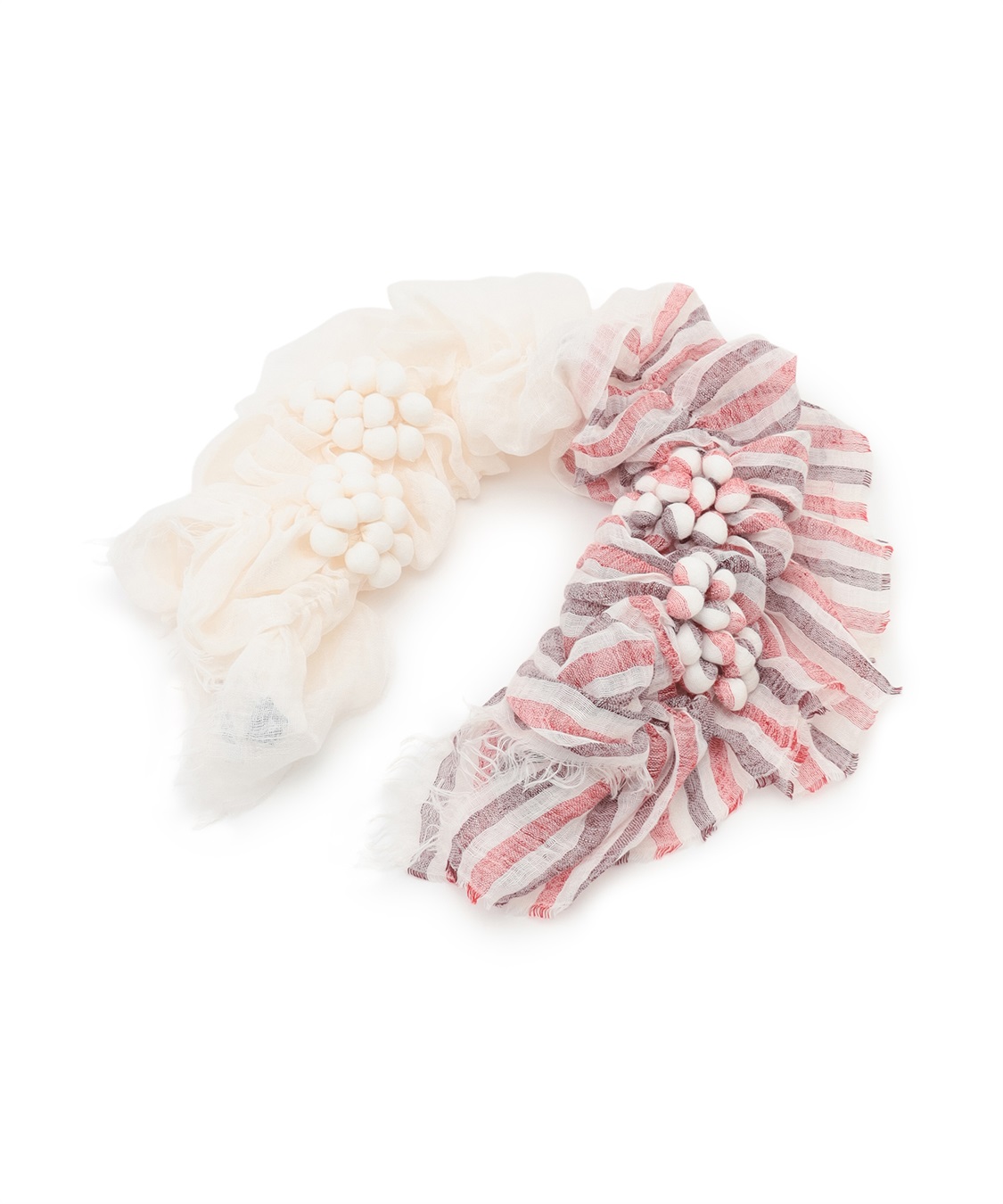 ATS ボーダー柄×無地つぶつぶストール_main