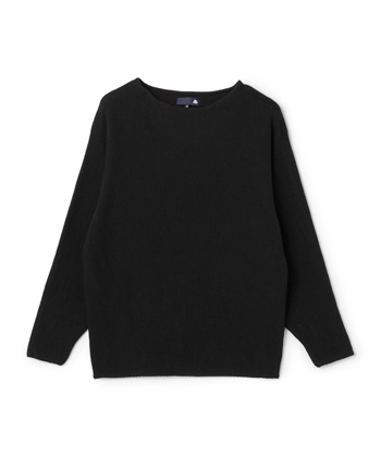 ボートネックニットプルオーバー(ブラック-36)