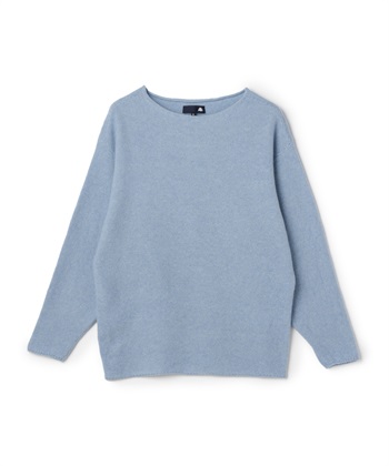 ボートネックニットプルオーバー(サックス-36)