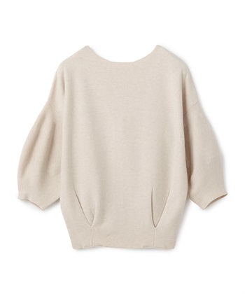 ボリューム袖プルオーバーニット(ホワイト-36)