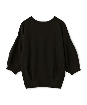 ボリューム袖プルオーバーニット(ブラック-36)